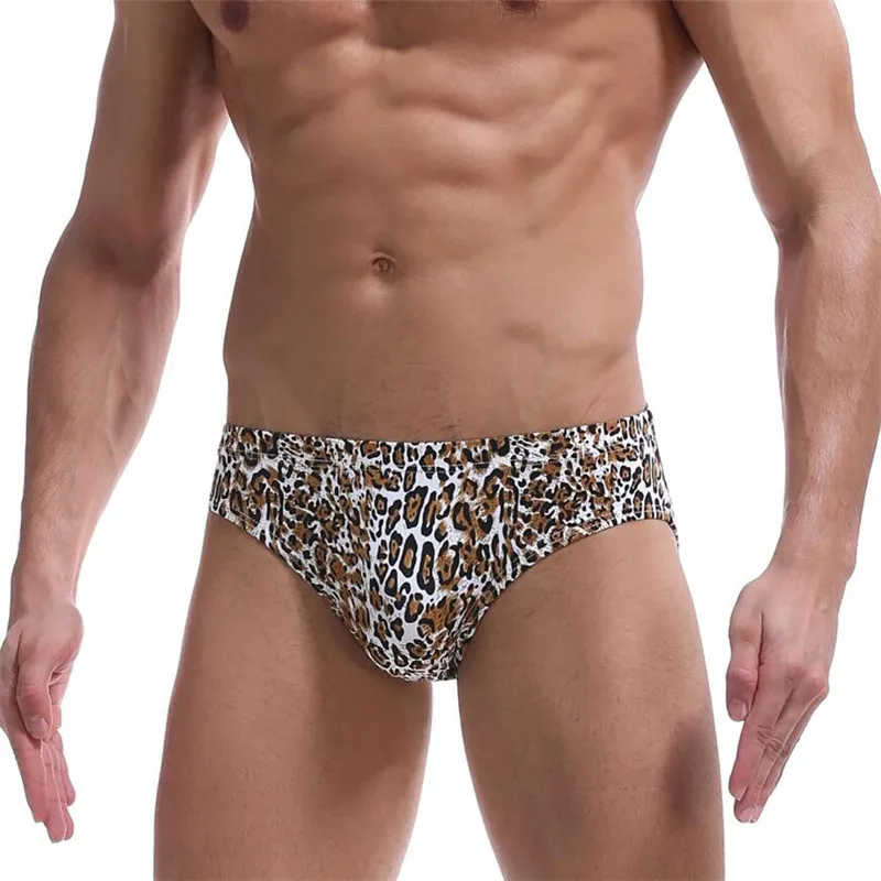 

High quality men's underwear briefs low-rise leopard print underwear sexy panties fashion personality