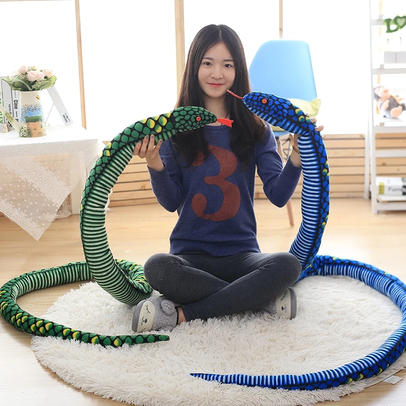 

1pc 280cm Giant Simulation Snake Plush toy animals python Cloth Toy Soft Stuffed Dolls baby Funny Bithday Christmas party Gifts