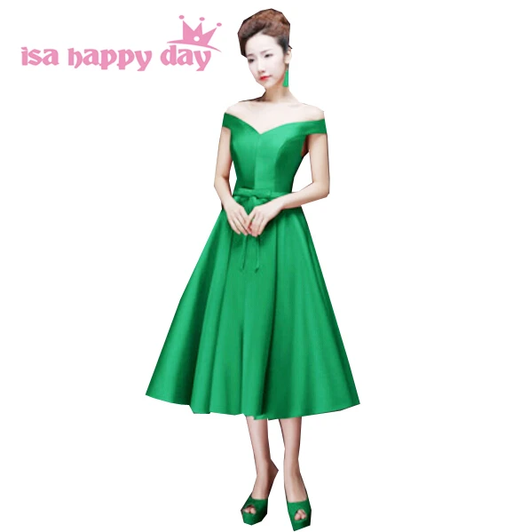 

Vestidos de официальное платье подружки невесты bridemaid girls bridalmaid v-образный вырез подружка невесты платья длиной ниже колена для свадьбы атласные H2644