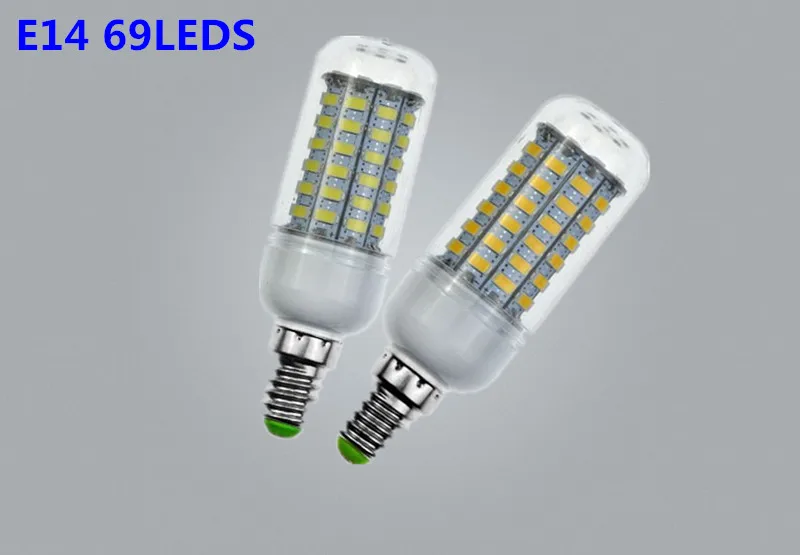 10X Bombillas E27 E14 G9 GU10 B22 lamparas AC 220 В 110 светодиодная кукурузная лампа 69 светодиодов 5730 SMD