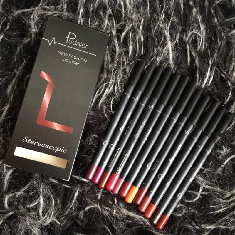 12 Colors/Set Stylish Sexy Matte Stick Lipliner Lip Liner Pencil Lipsliner Pen Set Beauty Makeup Cosmetic waterproof | Красота и