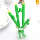 Фоторучка гелевая ручка с кактусами 0,5 мм с зелеными растениями, оригинальная нейтральная фоторучка для письма, детские подарки, школьные принадлежности, милые канцелярские принадлежности в Корейском стиле