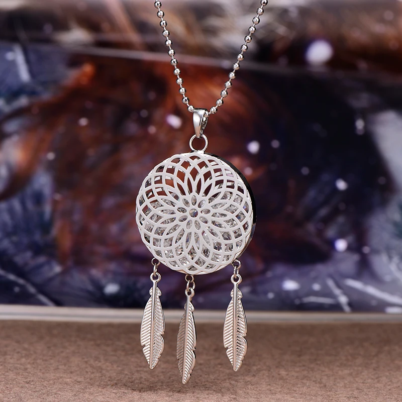 

Charms Flower Round Pendants Necklaces Cubic Zirconia Jewelry Metal Leaf Tassels Geometric Necklaces Small Beads Chains Jewelry