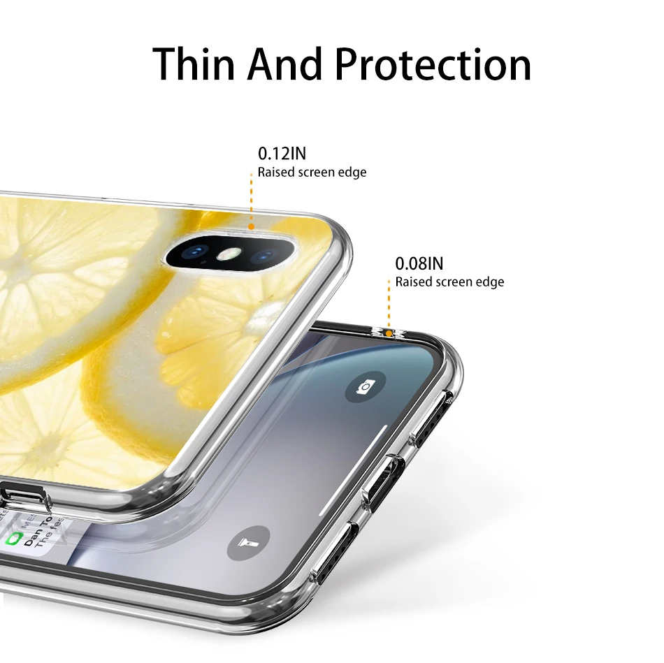 KJOEW летний арбузный лимонный чехол для iPhone X XS XR Xs Max мягкий TPU Прозрачный задний