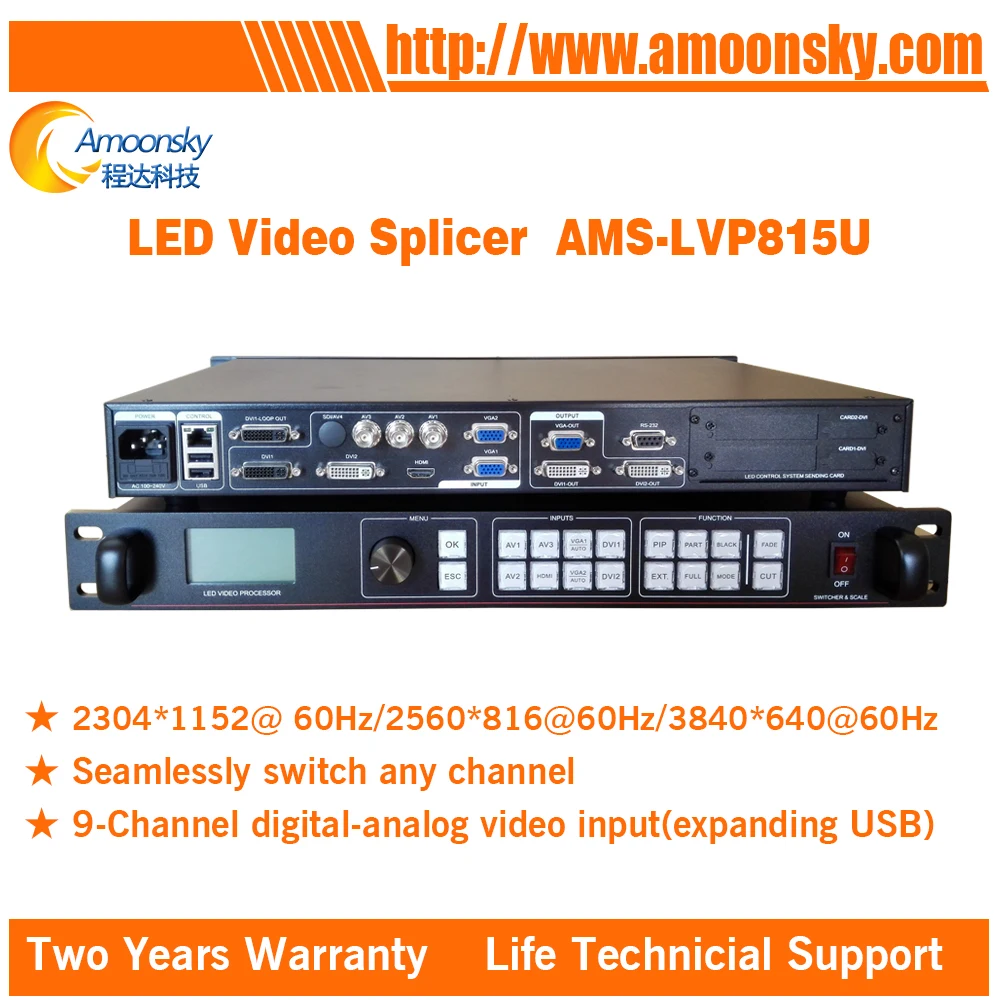 

hot sale original led video processor AMS-LVP815U usb led video controller for full color led screen in led displays