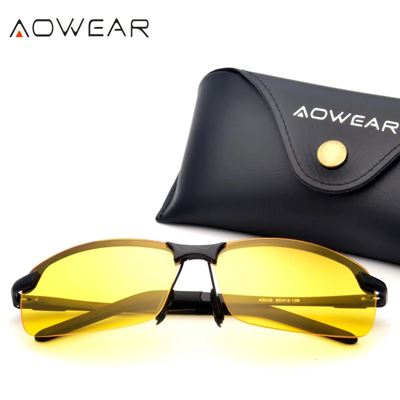 Классические Брендовые очки ночного видения AOWEAR для вождения Мужские