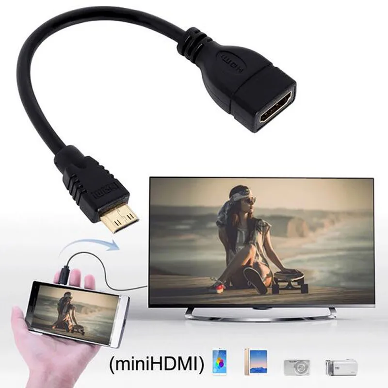 Стандартный 1080 P мини HDMI к HDMI кабель штекер к женскому конвертеру адаптер M-F Удлинительный переходник Кабель