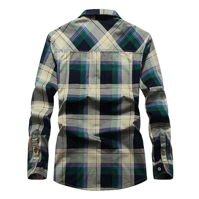 Мужская рубашка хлопок Клетчатая Мужская рубашка плюс размер XXXXL Chemise Homme Camisa Masculina рубашки-милитари топы с длинными рукавами