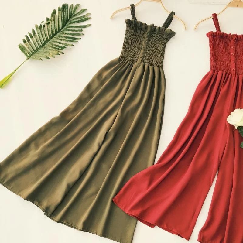 Женский плиссированный комбинезон с оборками элегантный свободный пляжный без