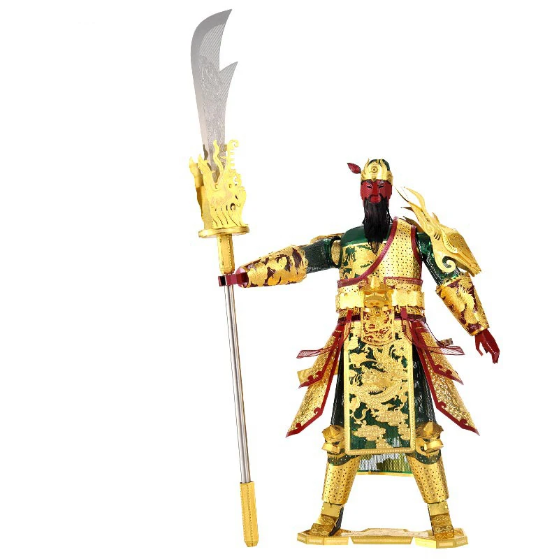 Guan Yu солдатское здание DIY лазерная резка головоломка модель 3D нано игрушки для