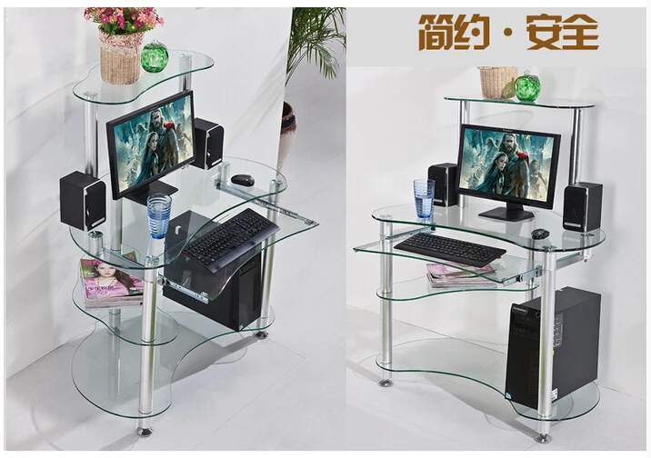 Компьютерный стол .. простое стекло рабочего стола домашний стол. творческий