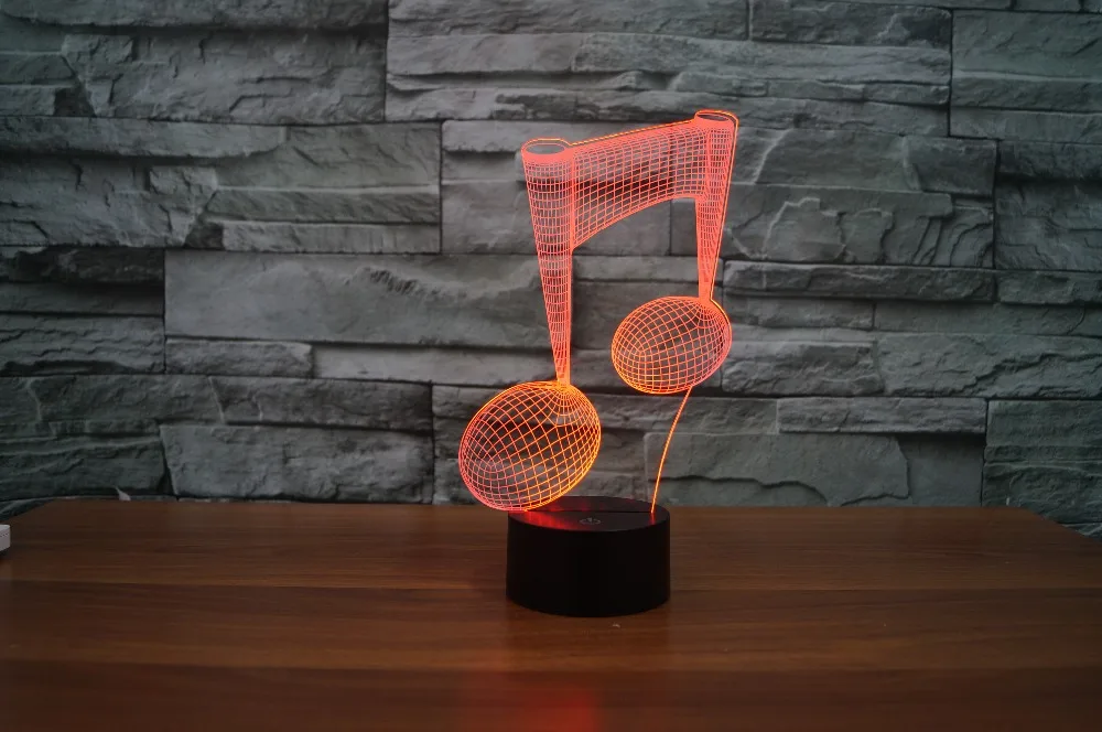 7 цветов светодиодный светильник USB 3D Luminaria нотный ночной Светильник детский инструмент лампа для usb ноутбука домашний декор для меломанов