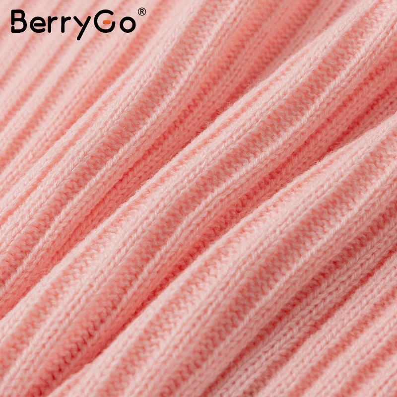 Женский укороченный свитер BerryGo Розовый пуловер с оборками в викторианском стиле