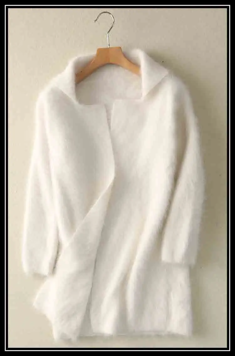 sweater women invierno winter clothes women natural mink cashmere cardigan pink cashmere spring autumn sweater wsr637 - Цвет: beige