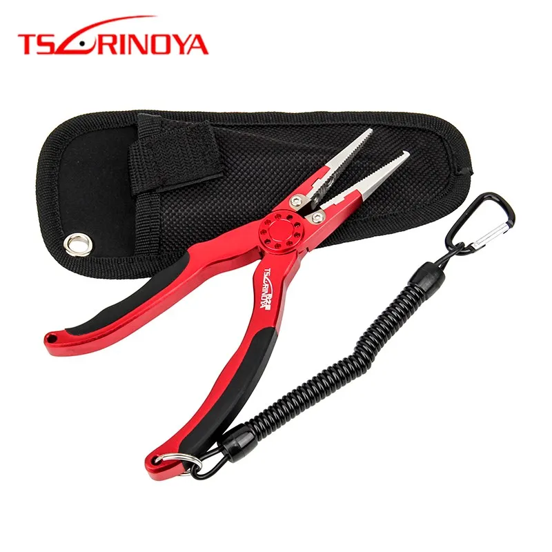 

TSURINOYA Fishing Pliers 190mm 115g Aluminum Alloy Fishing Pilers Line Cutter Hook Split Rings Remover Alicate De Pesca Tools
