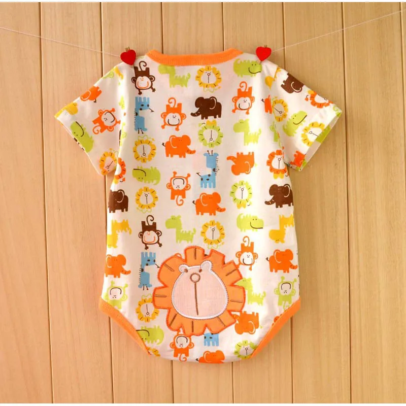 Детский комбинезон с коротким рукавом мультяшным принтом|newborn baby clothing|baby short sleeves