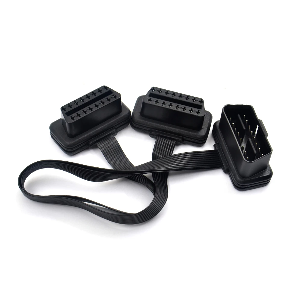 2018 ODB OBD2 кабель 16 Pin 1 штекер 2 гнездо OBD II разъем Диагностика расширения Бесплатная