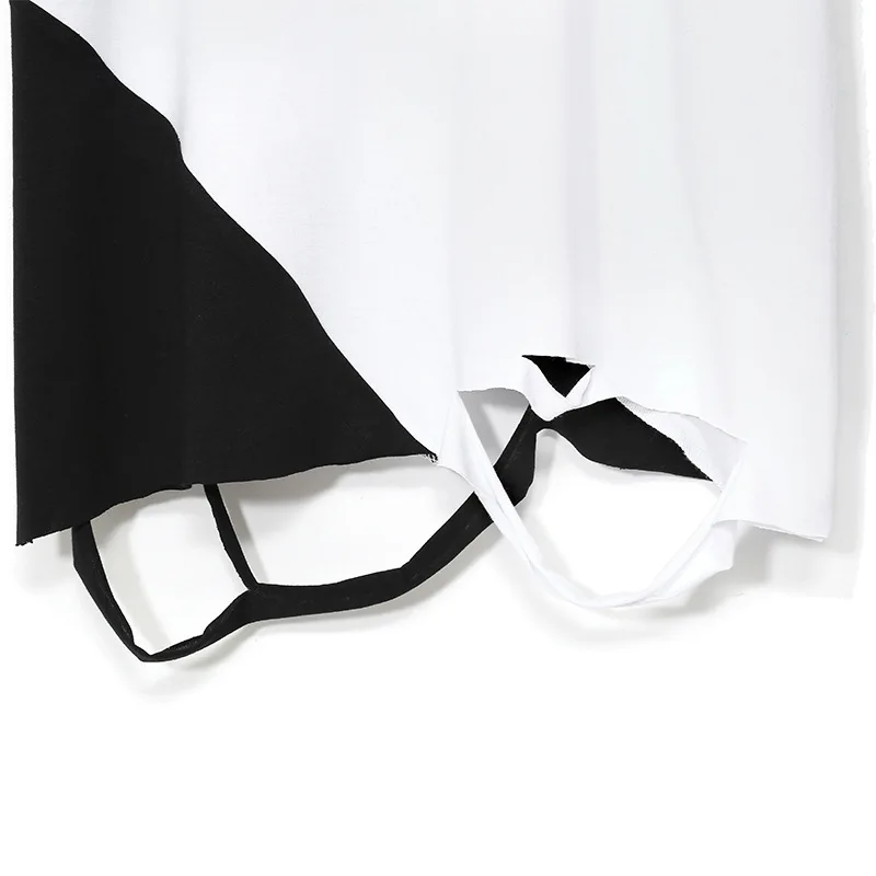 Biutefou Марка Новая мода 2017 летние женские отверстие футболки свободные круглым