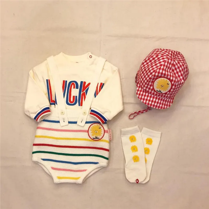 Носки для малышей; модные носки без пятки с надписью «Lucky»; Bebe; корейские Носки с рисунком солнца для малышей; Детские аксессуары с рисунком вишни