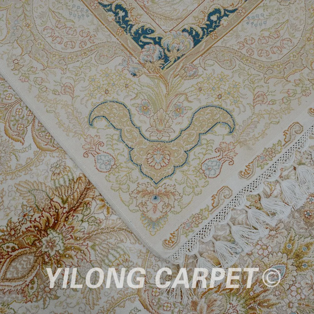 Yilong 5 6 'x 8 3' античный ручной работы персидский Тебризский ковер темно-синий