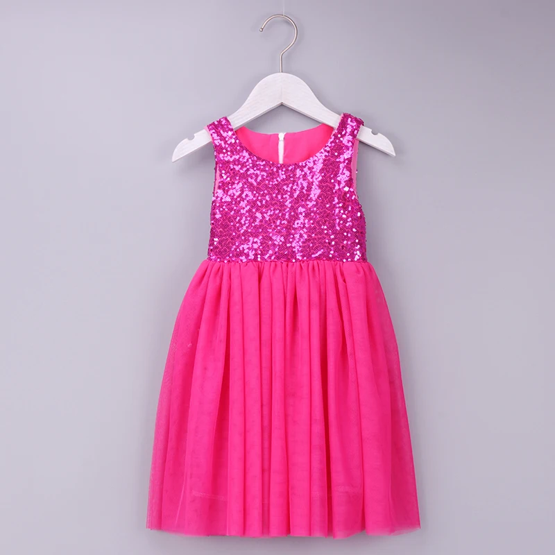 Flower Girls Dress Sequin Toddler Kids Party Sparkle Glitter Tutu Birthday Summer Rose Gold | Детская одежда и обувь