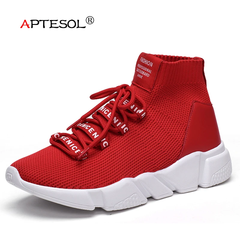 APTESOL Adult Medium Cut Casual Shoes Unisex Fashion Lace-Up Lightweight Flats Non-Slip Breathable Mesh Sneakers for Lovers | Обувь