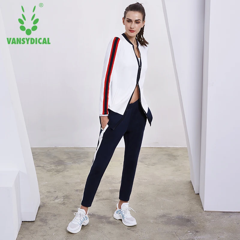 Женская спортивная куртка Vansydical дышащая на молнии для занятий спортом осень и