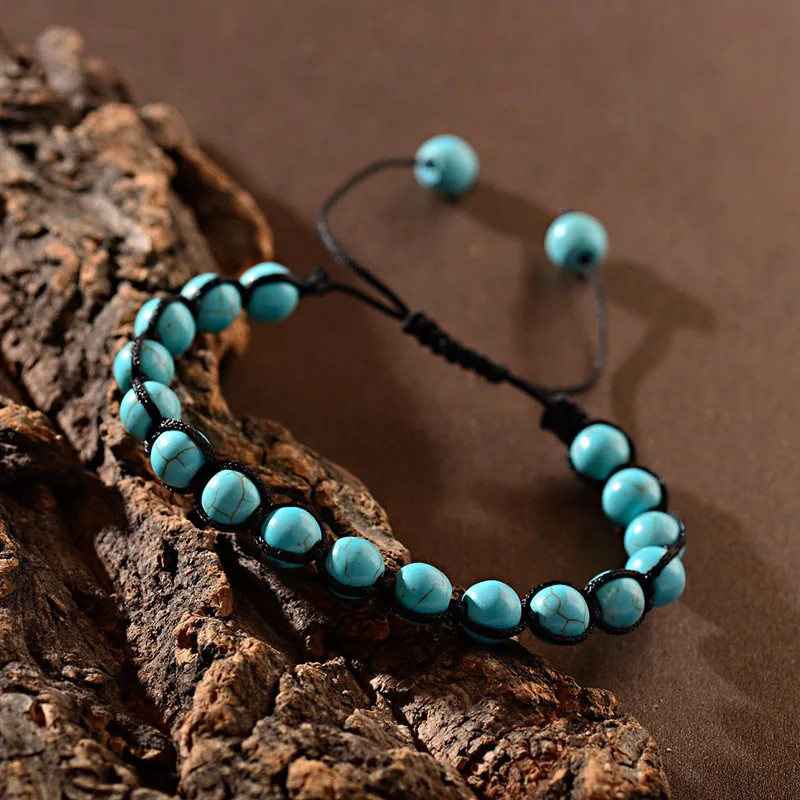 OIQUEI Braided Bracelet Men Handmade 8mm Classic Natural Tiger Eye Stone Charms Hommes Fashion Jewelry Pulsera Hombre | Украшения и