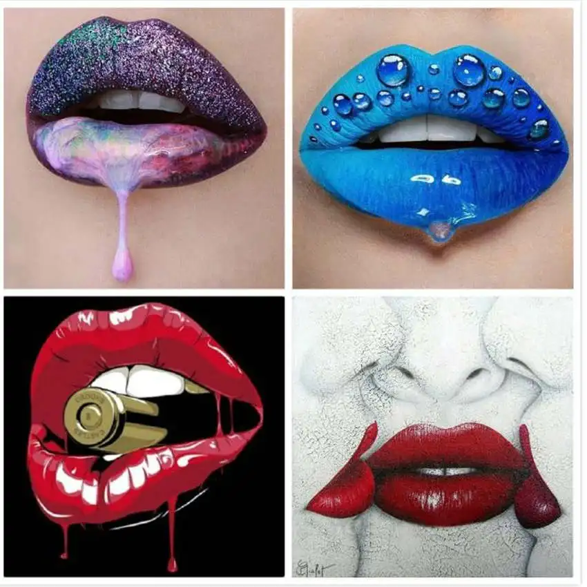 

New 5D Diamond Painting Sexy Flaming lips Diamond Mosaic Sale Cartoon Rabbit Diamond Embroidery Full Set DIY Diamond Embroidery