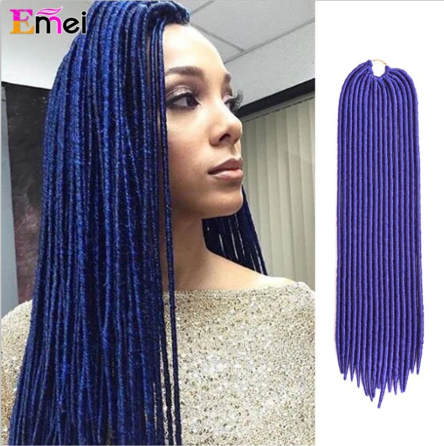 Мягкий 20 Пряди Искусственного Locs Крючком Волосы Dreadlock Расширение 18