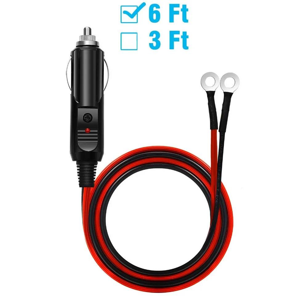 12 В 16AWG 6 футов сверхмощный кабель предохранитель постоянного тока 24 Вольт Разъем