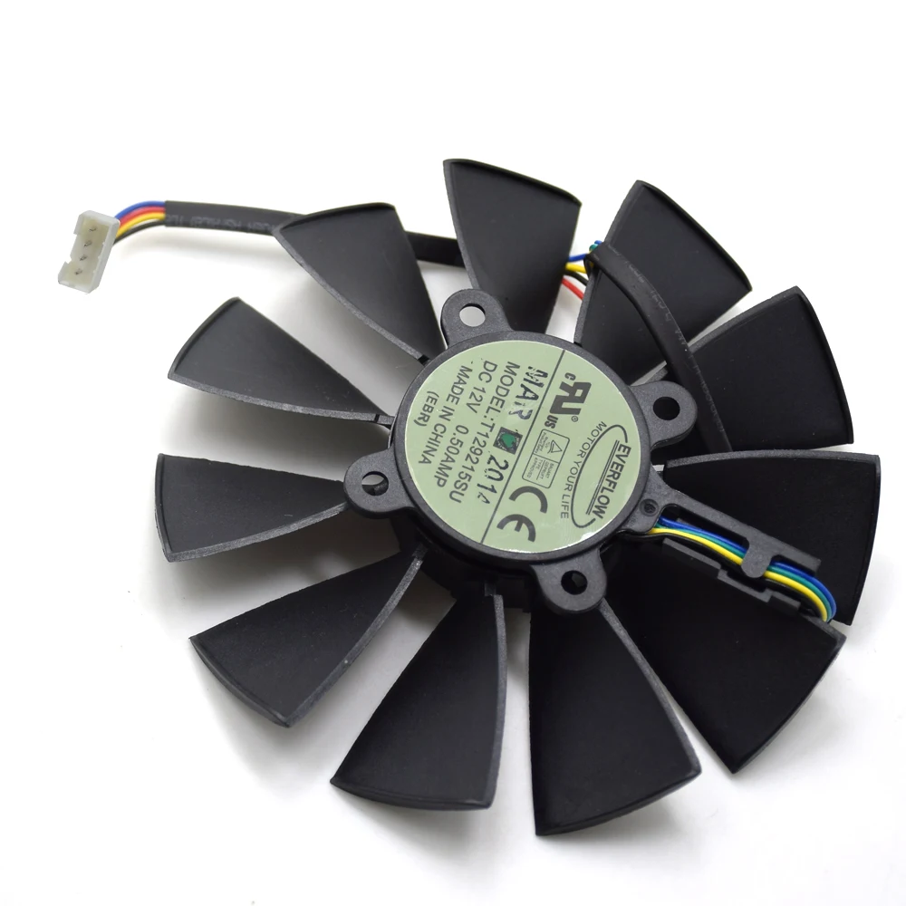 Графический вентилятор Everflow T129215SU 95 мм 4PIN 5PIN 12 В 0 5 А замена для ASUS GTX780/780TI