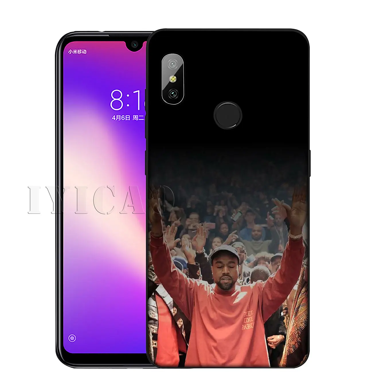 IYICAO Kanye West Yeezus Soft Silicone Phone Case for Xiaomi Redmi K30 K20 8A 7A 6A 5A S2 GO Note 8 8T 7 5 6 Pro Black Cover |