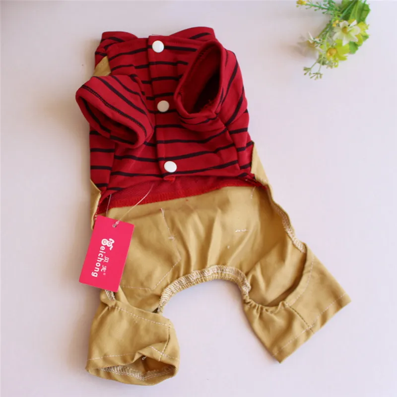 2018 Новые Модные полосатые комбинезоны с ремнем для собак одежда маленьких