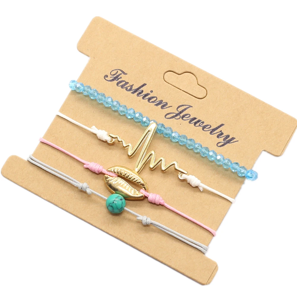 4 шт./компл. Boho Friends красный браслет Femme Pulseiras Shell черепаха браслеты мужские для