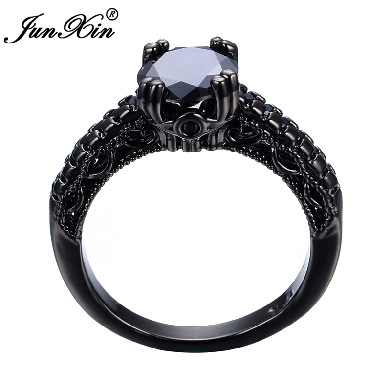 JUNXIN модные ювелирные изделия камень циркония чорный Кольцо черное золото