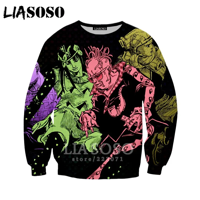 5 LIASOSO осень для мужчин женщин Higashikata Josuke толстовки 3D принт аниме JoJo Необычные Приключения толстовка хип хоп Топ пуловер B051-5 - Цвет: 5