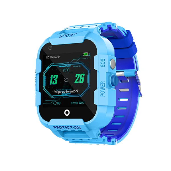 Синий DF39 детские часы с gps трекером, 4G, умные часы, gps LBS, Wi-Fi, местоположение, SOS Вызов, 1,44 'камера, детские часы с отслеживанием, PK DF25G, DF33 - Цвет: Синий