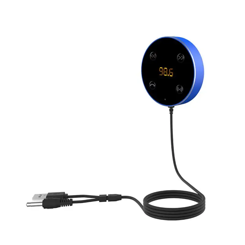 2 in 1 Auto Blue-tooth Wireless FM Transmitter MP3 Hands Free Dual USB Car Charger Adapter (Blue) |