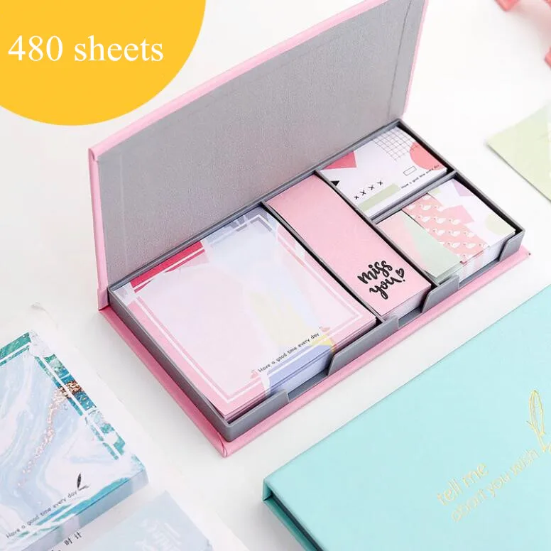 480 sheets Simple Cartoon N Times Sticky Memo Notes Study Notepad To Do It Diary Weekly Planner Tab Message Marker Stationery