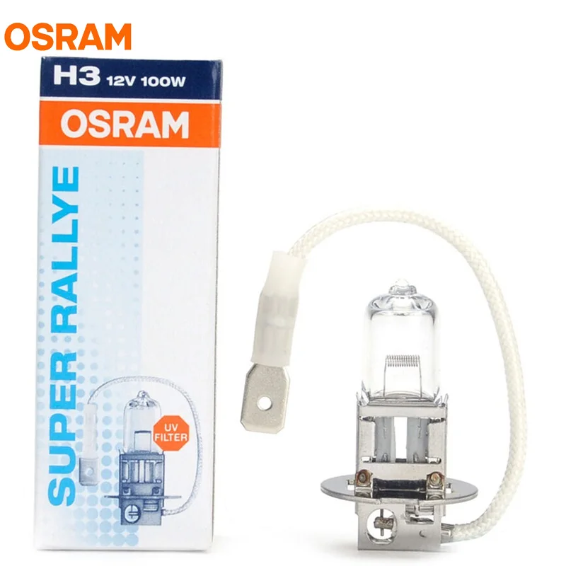 OSRAM H3 12V 100W PK22s 62201 супер Rallye внедорожная яркая автомобильная лампа галогенная