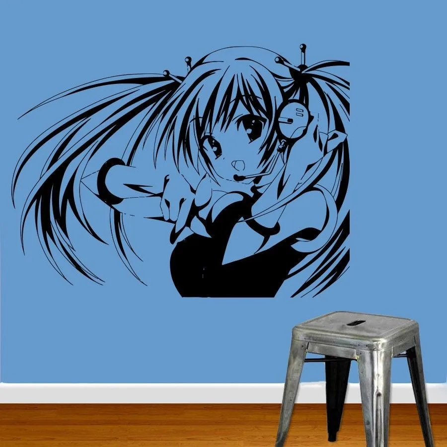 

Sexy Girl In Headphones boys and girls room Home Decor Vinyl Wall Sticker X258