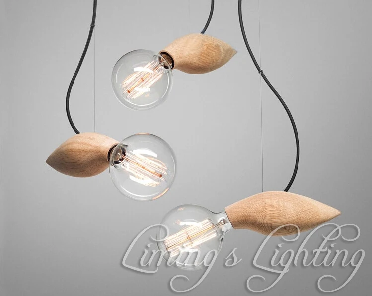 Лампы EDISON в форме птицы ручной работы E27 деревянная барная люстра подвесная