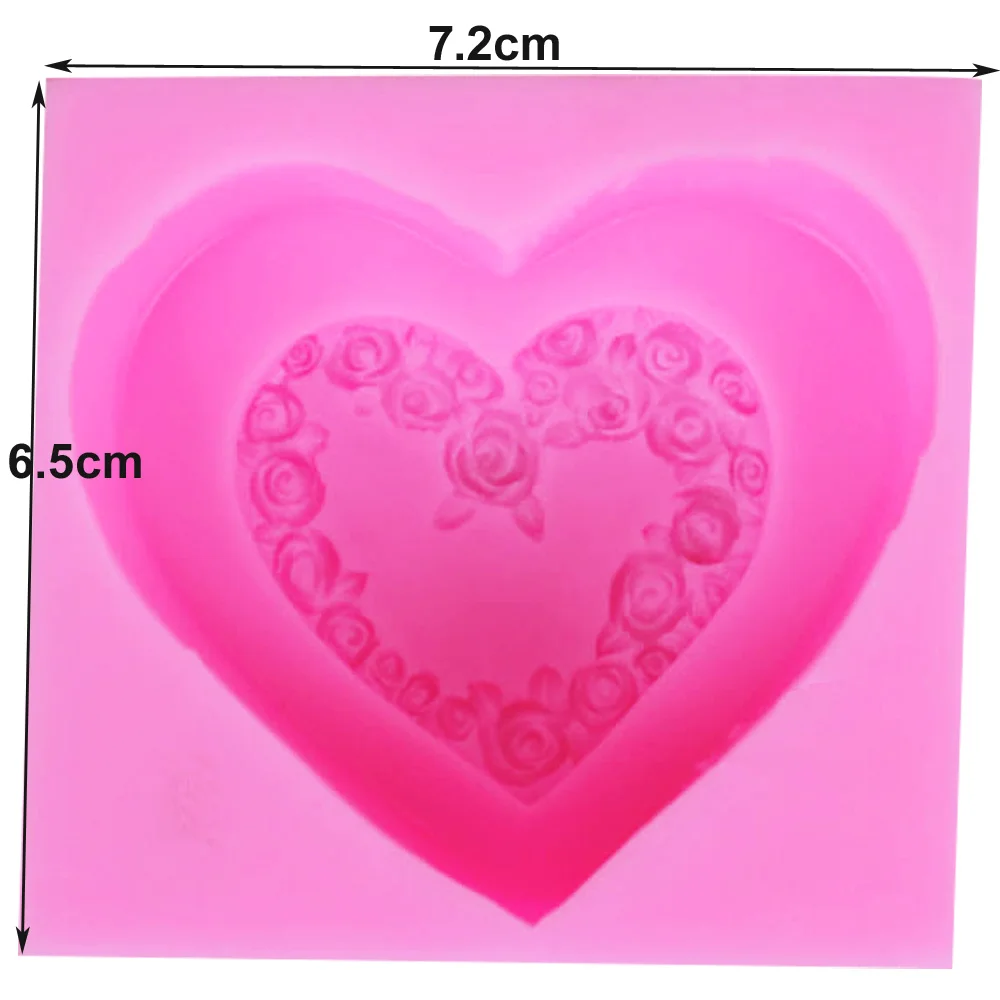 Sophronia Love Heart Rose, свадебное украшение, силиконовая форма для мыла, помадка, инструменты для приготовления пищи, сделай сам, торт S039, 7,2*6,5*2,5 см