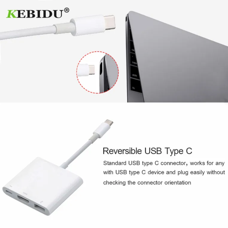 Переходник с USB C на HDMI совместимый кабель преобразователь 3 1 Type зарядка от