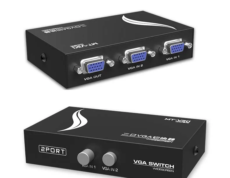 NEW New 2 Port VGA SVGA Monitor Sharing To 1 Selector Switch Box For LCD PC TV minitor |