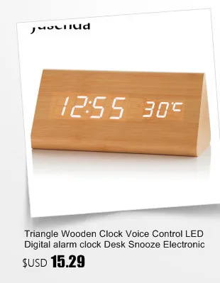 Mini Cube Wooden Clock Voice Control Electronic Table Clock LED Digital Desk Watch Nixie Radio For Children Bedside Alarm Clock