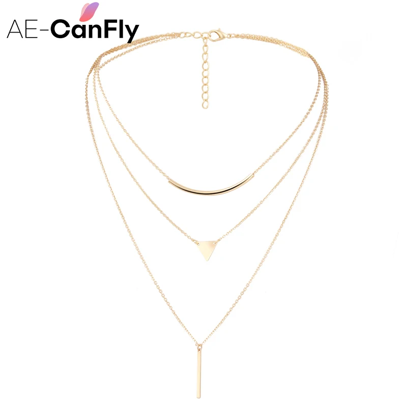 AE CANFLY Новая мода многослойная геометрические дизайн цвета: золотистый
