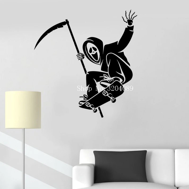 Электрический скейтборд скейт Scream номер спортивная виниловая наклейка на стену