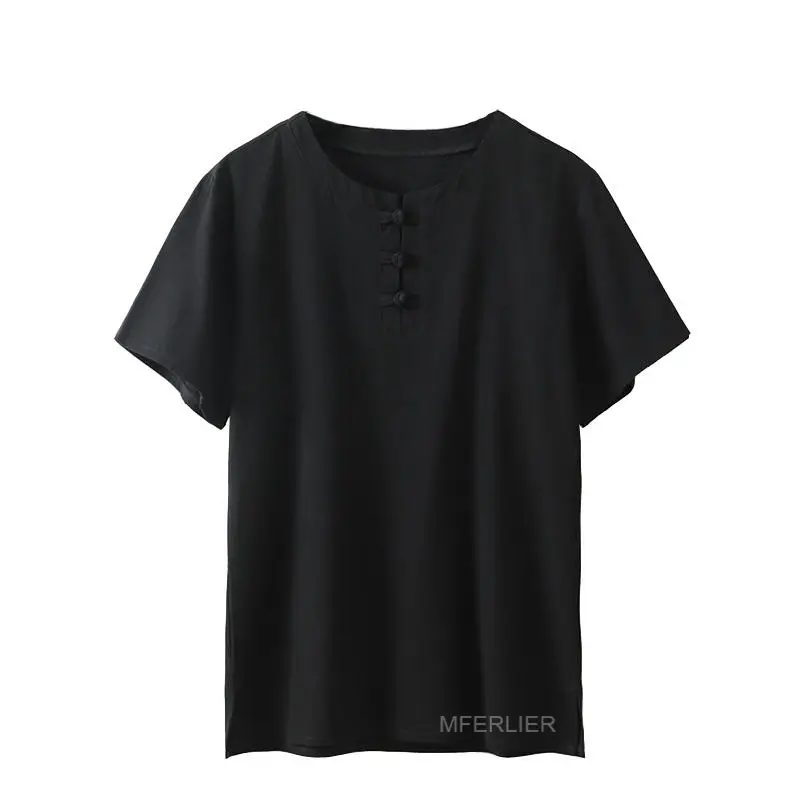 MFERLIER мужская летняя рубашка 5XL 6XL 7XL 8XL 9XL 10XL обхват груди 157 см размера плюс льняная